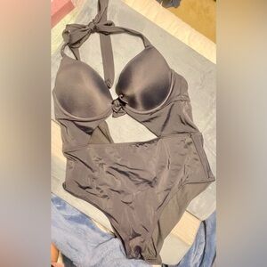 Adore Me Black One-Piece Swimsuit with Middle Cutout